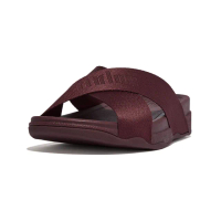 【FitFlop】【618優惠】SURFER WOVEN-LOGO WEBBING CROSS SLIDES編織LOGO交叉涼鞋-男(葡萄紫)