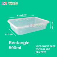 (Per Dus) Thinwall Rectangle 500 Ml/Kotak Plastik Per Dus Isi 500 Pcs Promo !
