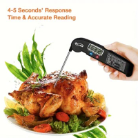 1pc Meat Thermometers Kitchen Cooking Thermometer Digital Multi-Functional Food Thermometer Foldable Thermometer For Grilling BB