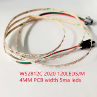 1M Decorative LED Strip Light WS2812C 2020 SMD RGB 90 120 200LEDs/m flexible 5V/ 12V WS2815 full color Strip IP20 4mm wide
