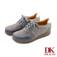 【DK 高博士】復古撞色拼接 空氣休閒鞋 89-0052-69(灰色)
