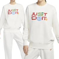 【NIKE 耐吉】Os Crew 女款 米白色 蛇年 限定 帽T 寬鬆 刺繡 新年 毛圈布 連帽 長袖 HV8462-133