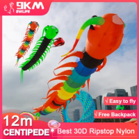 9KM 12m Centipede Kite Line Laundry Kite Soft Inflatable 30D Ripstop Nylon with Bag for Kite Festival (Accept wholesale)