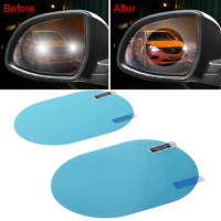 2PCS Car Rearview Mirror Window Anti Fog Clear Film Anti-Light Car Mirror Protective Film Waterproof Rainproof Car Sticker