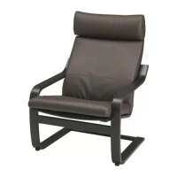 POÄNG 扶手椅, 黑棕色/glose 深棕色, 68x82x100 公分