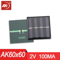 2pcs 60*60mm 5.5V 80ma 2V 100ma 150 Solar Panel Plates Cells Station Energy Powerbank System Photovoltaic Complete Kit Portable