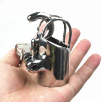 15 Sizes Stainless Steel Chastity Cage Male PA Lock CB6000 Chastity Device Bondage Cock Cage Penis Rings Sex Toys fo Men BB83