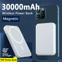 30000mAh Portable Wireless Charger Macsafe Auxiliary Spare External Magnetic Battery Pack Power Bank For iPhone 14 13 12 Pro Max