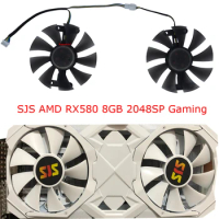 2Pcs/Set,Video Cards Fan,FL801512VB,GPU Cooler,For SJS AMD RX580 RX 580 8GB 2048SP Gaming White Edition,Graphics Card Cooling