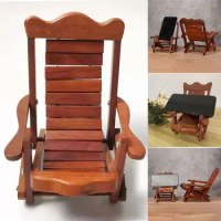 Miniature Deck Chair Phone Holder High-quality Foldable Lightweight Phone Stand Wood Portable Mini Lounge Chair