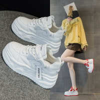 5686休閑鞋女2025年春季新款厚底牛皮小白鞋系帶百搭經典運動板鞋