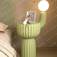 Creative Cactus Floor Lamp Bedside Table Integrated Storage Stand TV Side Decoration