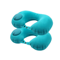 【AirPuff】按壓式親膚U型充氣枕 買一送一(午休睡覺 辦公午睡 護頸枕)