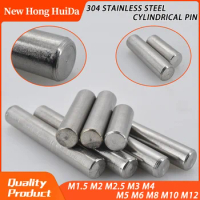 M1.5 M2 M2.5 M3 M4 M5 M6 M8 M10 M12 304 Stainless Steel Cylindrical Pin Flat Head Locating Dowel Fixed Shaft Solid Rod GB119 Pin