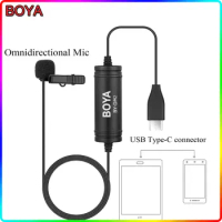 New BOYA BY-DM2 Lavalier Microphone Clip-on Mic with USB Type-C Interface for Android Smartphones Huawei Mate 10 Samsung Xiaomi