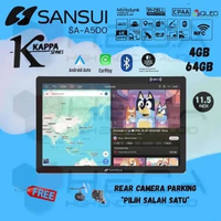 Sansui KAPPA 4/64 GB Android 11.5" inch NFC 4K Head Unit SA-A500 Tape Mobil TV Camera HD