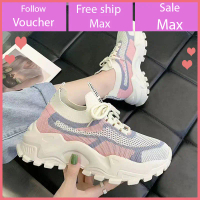 Giày thể thao nữ sneaker buộc dây thời trang hàn quốc đi học đi chơi đế cao màu đen, trắng, hồng Jay