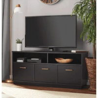 3-Door TV Stand Console for TVs Up to 50" Blackwood FinishTV Stands Furniture Cabinet Table Supports Living Room Home
