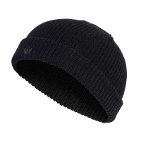 【adidas 愛迪達】短毛帽 Adicolor 黑 全黑 反折 刺繡 帽子 毛帽 三葉草 愛迪達(IL8441)
