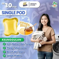 【 Single Honey Bliss 30 Pods 】 EZWash Laundry Pod Single Chamber Liquid Detergent Gel Capsule EZ Was