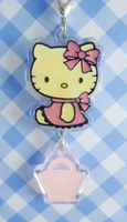 【震撼精品百貨】Hello Kitty 凱蒂貓~KITTY手機提帶-壓克力材質-緞帶提袋