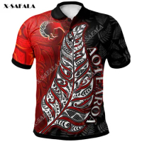 New Zealand Custom Aotearoa Silver Fern With Kiwi Bird Maori Style 3D Printed Unisex Polo-Shirts Men's And Women's Casual Tops