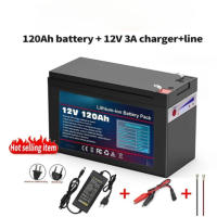 For Solar Energy Fish Finder Scooter Light Kids Car with Charger Lithium Battery 12V 120Ah Rechargea