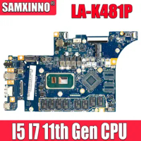 LA-K481P For Lenovo Ideapad 5 Pro-14ITL6 Laptop Motherboard 5B21B89991 i5-1155 i7-1165 CPU 16G RAM MX450 GPU 100% Tested Work