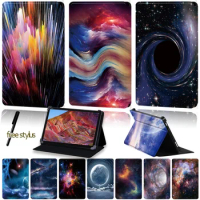 Universal Tablet Stand Case for Huawei MediaPad M1/M2//M3/M5/M6/8.0"/8.4"/10"/10.8" Drop Resistance Space Print PU Leather Cover