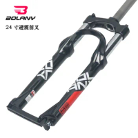BOLANY MTB Mechanical Front Fork 24-Inch Shock-Absorbing Spring Front Fork Aluminum Alloy Shoulder-Controlled Bicycle Accessorie