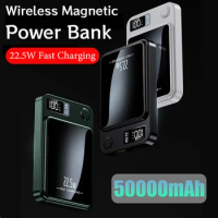 50000mAh Magnetic Wireless Power Bank Magnetic Ring Charger Powerbank for IPhone14 for Samsung for Xiaomi 22.5W Fast Charging