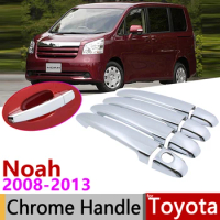 for Toyota Noah NAV1 Voxy R70 2008~2013 Chrome Exterior Door Handle Cover Car Accessories Stickers Trim Set 2009 2010 2011 2012