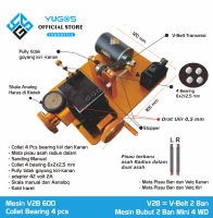Mesin Bubut 2 ban Mini 4 WD V2B 600  Drat 0,5 mm YUGOS Development