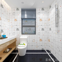衛生間浴室防水貼紙自粘廁所墻面墻壁遮丑翻新防潮防霉仿瓷磚墻貼