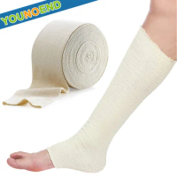 1 Roll Cotton Elastic Tubular Support Bandage Reusable Elastic Tubular Compression Bandage Roll for Leg, Knee, Thigh, Arm Elbow