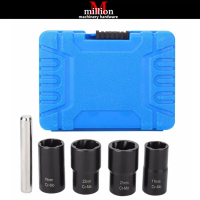 5pcs 17mm 19mm 21mm 22mm Broken Nut Extractor Remover Twist Socket Set Locking Wheel Nut Bolt Stud S