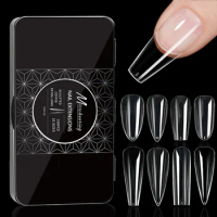 250/600pcs Clear Acrylic Long Fake Nails Capsules Almond French Coffin Full Half Cover False Nails Artificial Nail Soft Gel Tips