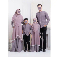 GAMIS SARIMBIT COUPLE UWAIS HIJAB SYANUM DRESS FAMILY SET VOL 4 FASHION MUSLIMAH WANITA BUSUI RESLET