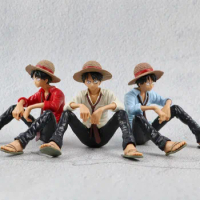 Anime One Piece Monkey D Luffy Sitting Position PVC Action Figure Collectible Model Doll Toy Decor Ornament Kids Birthday Gift