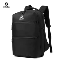 OZUKO Backpack Men 15.6 inch Laptop Anti-thief Backpack for Teenager Male USB Charging Mochila Waterproof Casual Travel Bags