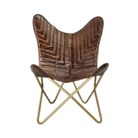 Chair Natural Leather Comfortable Relax Butterfly Chair Office Home Lounge Accent Chair