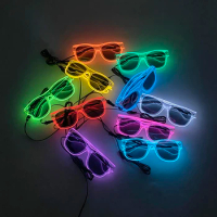1 Pcs EL Wire Fluorescent LED Glasses Glowing Bright Sunglasses With Light Club Props Neon Glasses Supplies