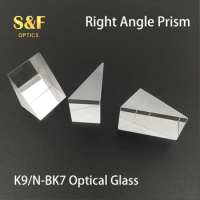 S&amp;F Optical Prism 25.4mm 1inch K9 Optical Glass Right Angle Prism for Triangular Internal Reflecting