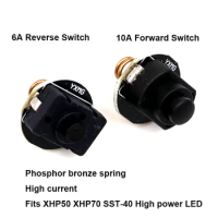 20mm 6A 10A High current Reverse Forward Flashlight Clicky Switch for XHP50 XHP70 SST40 high power LED phosphor bronze spring
