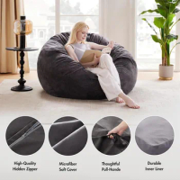 Bean Bag Chair Bed, Giant Bean Bag Chairs for Adults, BeanBag Chairs Bed, Large Bean Bag Couch Sofa with Cover