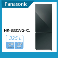 Panasonic 國際牌 325公升一級能效鏡面雙門變頻冰箱-鑽石黑(NR-B331VG-X1)