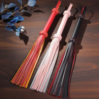 63CM Horse Supply Premium Suede Flogger for Horse Training Crop Whip PU Leather Costume Horse Whip with Wrist Strap