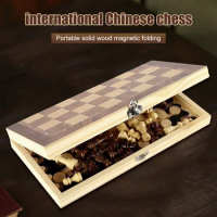 3 in 1 Chess Game Board Wooden Chess Board Sets Chess and Checkers Game Set Travel Chess Sets for Chess Board Game