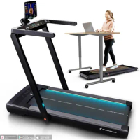 2in1 Treadmill Foldable Walking Pad Under Desk for Home Office | Remote Control + App | Easy Convertible 300lbs Treadmills