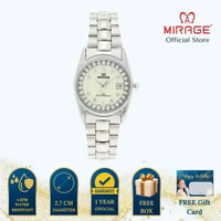 Mirage Jam Tangan Wanita Permata Analog RX 1580 L Silver Original Stainless Plat Radium